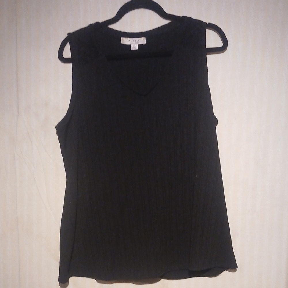 Misia Black Ribbed Tank Top